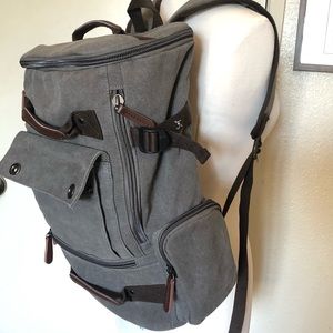 Dasein Vintage Unisex Canvas grey brown Backpack